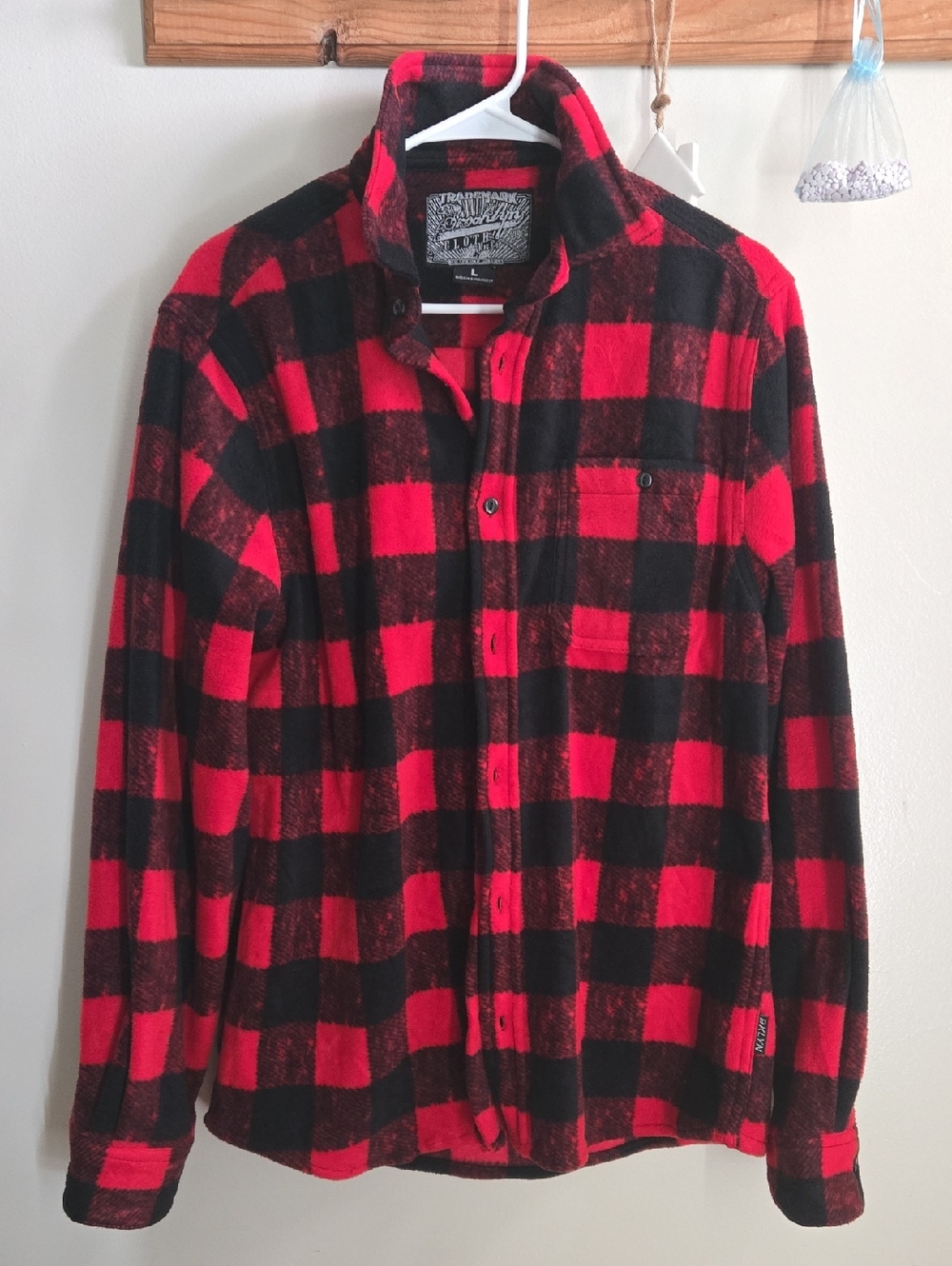 Brooklyn Cloth Red & Black Buffalo Plaid Button-Up Fleece Shirt